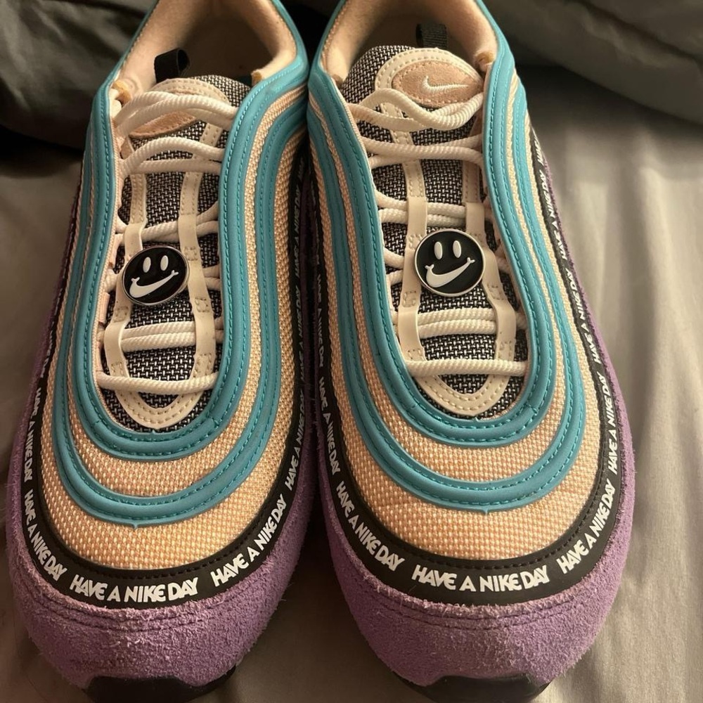 Nike Air Max 97 with Teal and Purple Accents